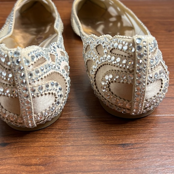 Badgley Mischka Gigi Pointed Toe Crystal Flats - Picture 4 of 4